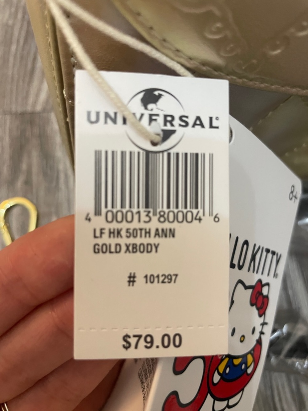 Loungefly Hello Kitty 50th Anniversary Iridescent Gold Quilted Satchel - Picture 6 of 6